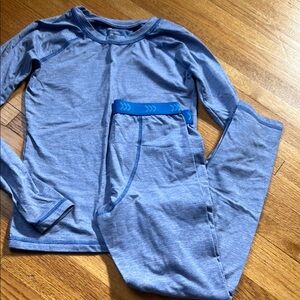 Blue Long Sleeve Top and Pants - thermal underwear Set